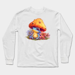 Cute Cottagecore Aesthetic Frog Mushroom Long Sleeve T-Shirt